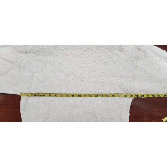 JOIE Size L CAMREN TEXTURED DOT SHORT SLEEVE PULLOVER BLOUSE PORCELAIN - Picture 8 of 10